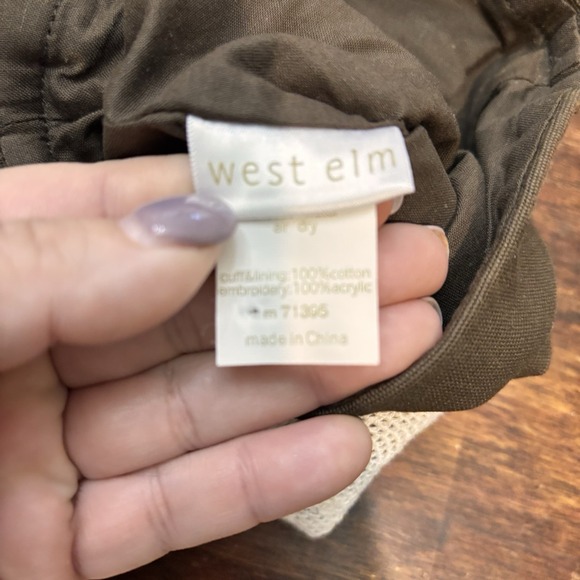 West Elm Zebra Stripe Christmas‎ Stocking Brown White Knit 18" Modern Decor - Picture 4 of 4